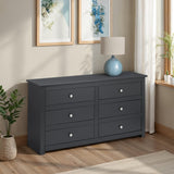 Wooden Chest Of 6 Drawers Wide - Radley