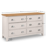 Wooden Chest Of 6 Drawers Wide - Richmond