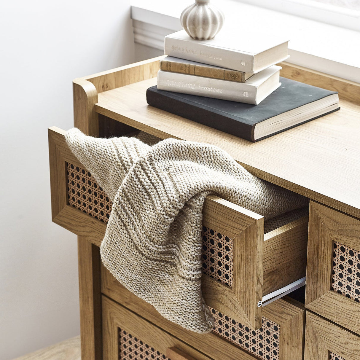 Wooden Chest Of 6 Drawers Wide - Sydney