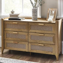 Wooden Chest Of 6 Drawers Wide - Sydney