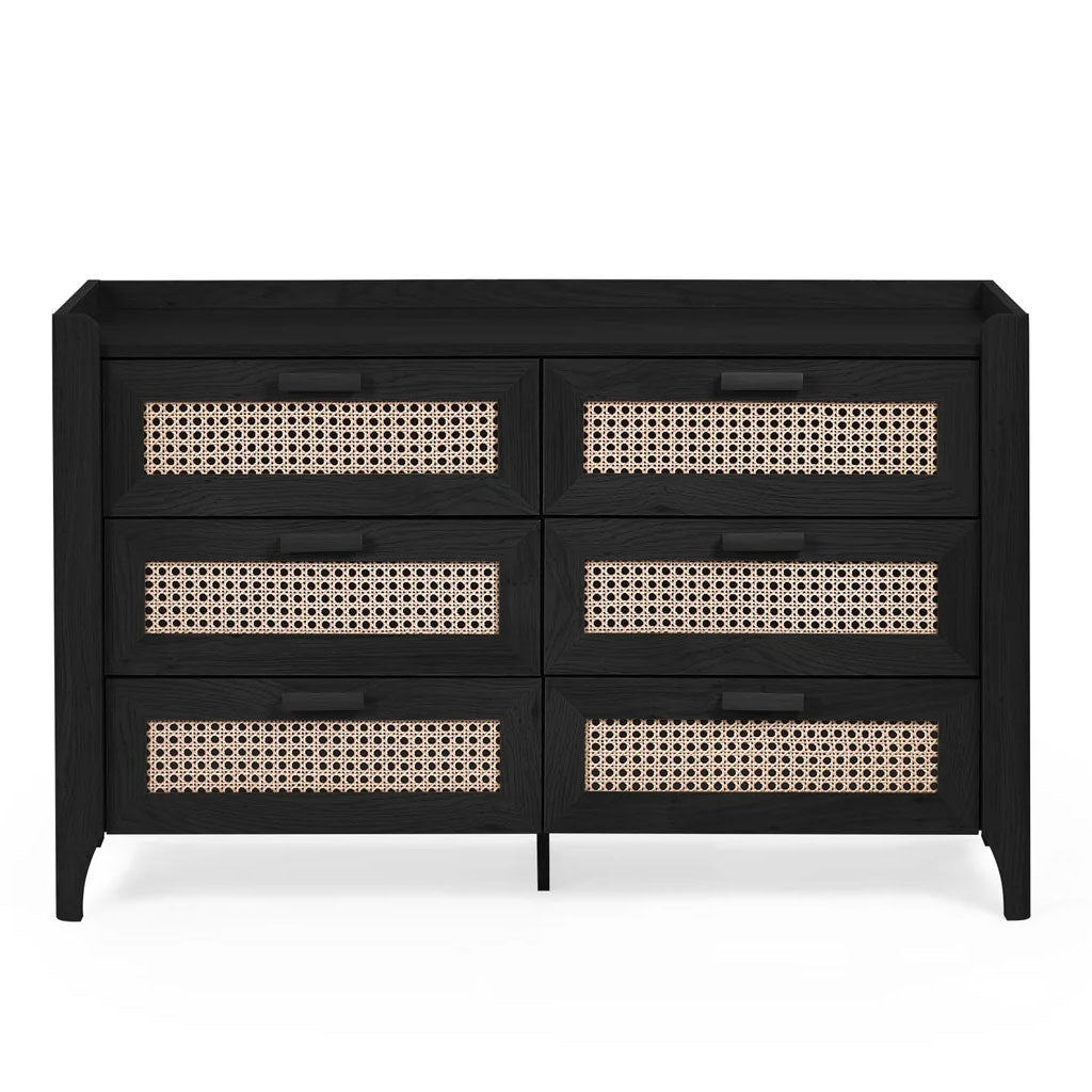 Wooden Chest Of 6 Drawers Wide - Sydney