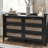 Wooden Chest Of 6 Drawers Wide - Sydney