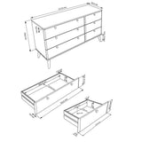 Wooden Chest Of 6 Drawers With Plastic Legs - Augusta