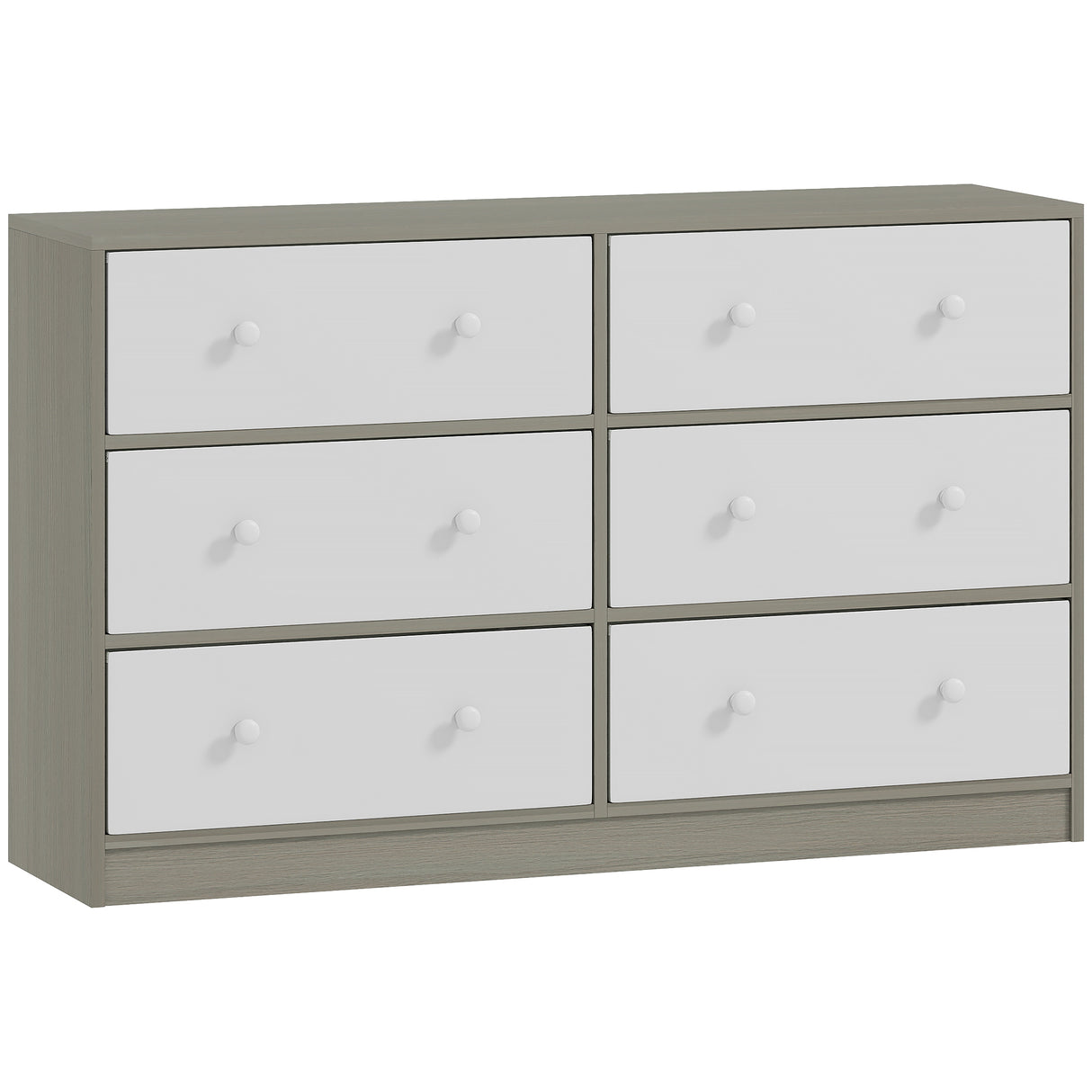 Wooden Chest Of 6 Fabric Drawers 114cm Wide - Velmora