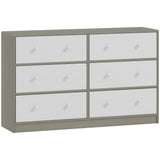 Wooden Chest Of 6 Fabric Drawers 114cm Wide - Velmora