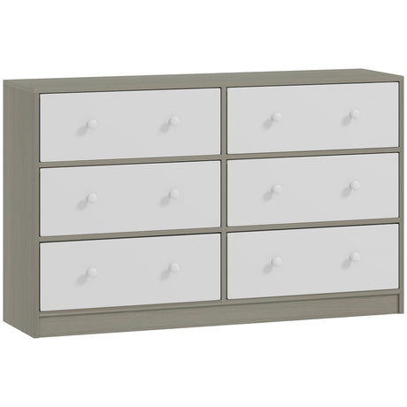 Wooden Chest Of 6 Fabric Drawers 114cm Wide - Velmora