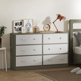 Wooden Chest Of 6 Fabric Drawers 114cm Wide - Velmora