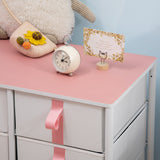 Wooden Chest Of 6 Fabric Drawers 68cm Wide With Steel Frame - Velmora