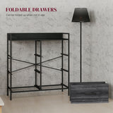 Wooden Chest Of 6 Fabric Drawers 79cm Wide With Steel Frame - Velmora
