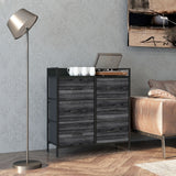 Wooden Chest Of 6 Fabric Drawers 79cm Wide With Steel Frame - Velmora
