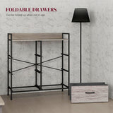 Wooden Chest Of 6 Fabric Drawers 79cm Wide With Steel Frame - Velmora
