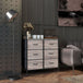 Wooden Chest Of 6 Fabric Drawers 79cm Wide With Steel Frame - Velmora