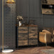 Wooden Chest Of 6 Fabric Drawers 79cm Wide With Steel Frame - Velmora