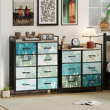 Wooden Chest Of 6 Fabric Drawers 79cm Wide With Steel Frame - Velmora