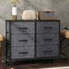 Wooden Chest Of 6 Fabric Drawers 80cm Wide With Steel Frame - Velmora