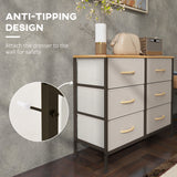 Wooden Chest Of 6 Fabric Drawers 80cm Wide With Steel Frame - Velmora