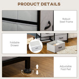 Wooden Chest Of 6 Fabric Drawers 80cm Wide With Steel Frame - Velmora