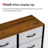 Wooden Chest Of 6 Fabric Drawers 80cm Wide With Steel Frame - Velmora