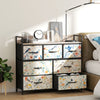 Wooden Chest Of 6 Fabric Drawers 98cm Wide With Steel Frame - Velmora