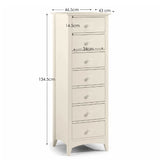Wooden Chest Of 7 Drawers Narrow - Cameo