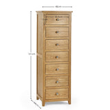 Wooden Chest Of 7 Drawers Narrow - Mallory