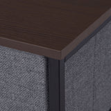 Wooden Chest Of 7 Fabric Drawers 63.5cm Wide With Steel Frame - Velmora