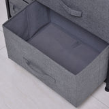 Wooden Chest Of 7 Fabric Drawers 63.5cm Wide With Steel Frame - Velmora
