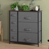 Wooden Chest Of 7 Fabric Drawers 63.5cm Wide With Steel Frame - Velmora