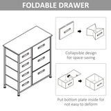 Wooden Chest Of 7 Fabric Drawers 63.5cm Wide With Steel Frame - Velmora