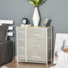 Wooden Chest Of 7 Fabric Drawers 63.5cm Wide With Steel Frame - Velmora