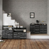 Wooden Chest Of 7 Fabric Drawers 79cm Wide With Steel Frame - Velmora