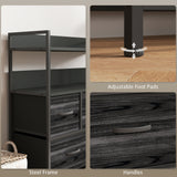 Wooden Chest Of 7 Fabric Drawers 79cm Wide With Steel Frame - Velmora