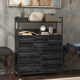 Wooden Chest Of 7 Fabric Drawers 79cm Wide With Steel Frame - Velmora