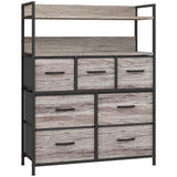 Wooden Chest Of 7 Fabric Drawers 79cm Wide With Steel Frame - Velmora