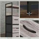 Wooden Chest Of 7 Fabric Drawers 79cm Wide With Steel Frame - Velmora