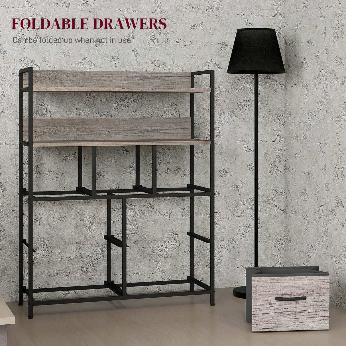 Wooden Chest Of 7 Fabric Drawers 79cm Wide With Steel Frame - Velmora
