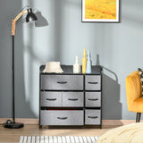 Wooden Chest Of 7 Fabric Drawers 80cm Wide With Metal Frame - Velmora