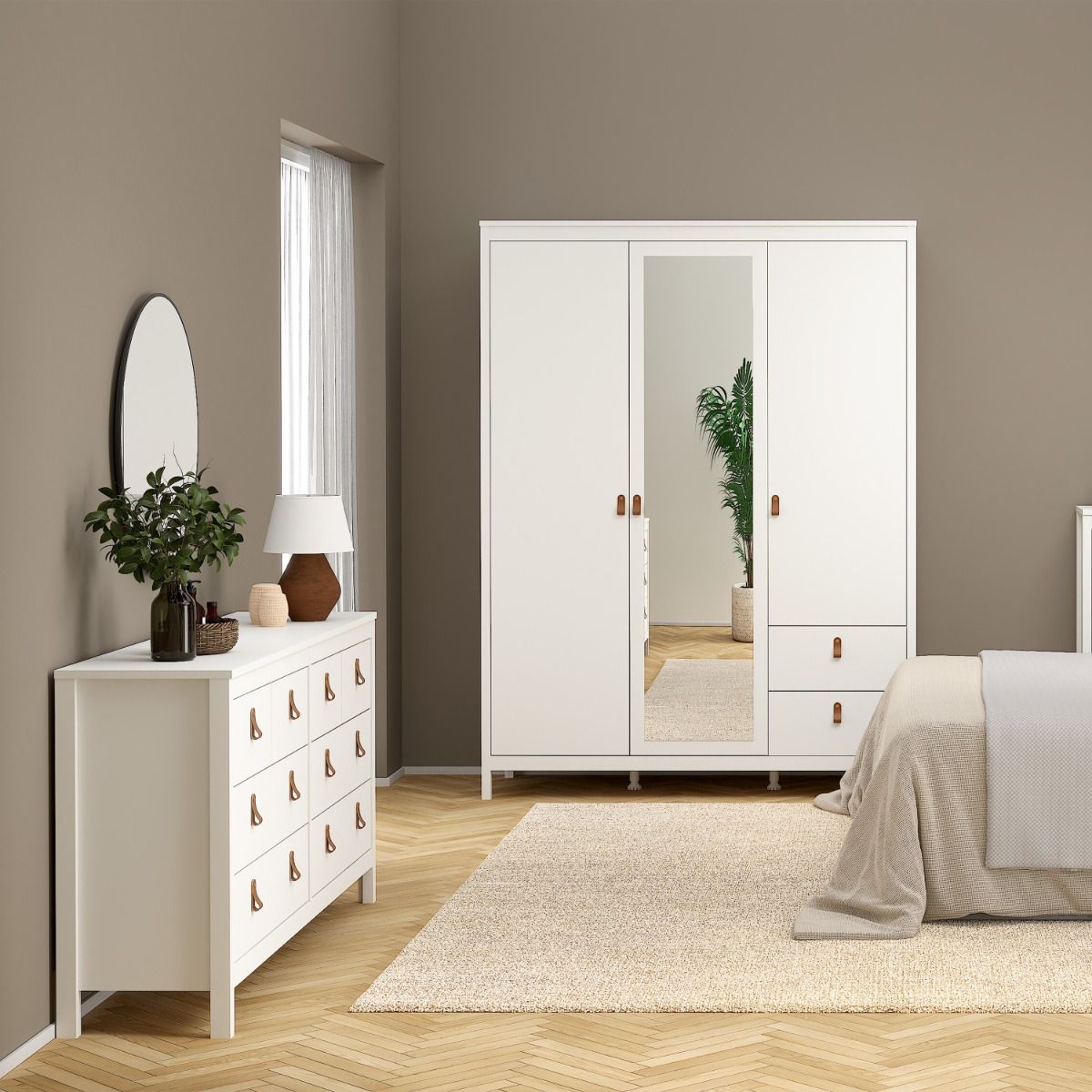 Wooden Chest Of 8 Drawers Double Dresser - Barcelona