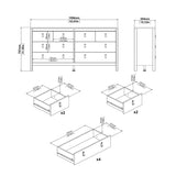Wooden Chest Of 8 Drawers Double Dresser - Barcelona