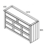 Wooden Chest Of 8 Drawers - Capri