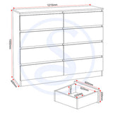 Wooden Chest Of 8 Drawers - Malvern