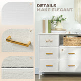 Wooden Chest Of 8 Fabric Drawers 110cm Wide With Steel Frame - Velmora