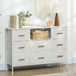 Wooden Chest Of 8 Fabric Drawers 110cm Wide With Steel Frame - Velmora