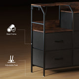 Wooden Chest Of 8 Fabric Drawers 130.5cm Wide With Steel Frame - Velmora