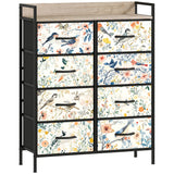 Wooden Chest Of 8 Fabric Drawers 79cm Wide With Steel Frame - Velmora