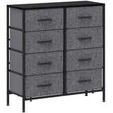 Wooden Chest Of 8 Fabric Drawers 80cm Wide With Steel Frame - Velmora
