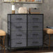Wooden Chest Of 8 Fabric Drawers 80cm Wide With Steel Frame - Velmora