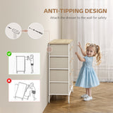 Wooden Chest Of 8 Fabric Drawers 80cm Wide With Steel Frame - Velmora
