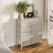 Wooden Chest Of 8 Fabric Drawers 80cm Wide With Steel Frame - Velmora
