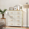 Wooden Chest Of 8 Fabric Drawers 86cm Wide With Steel Frame - Velmora